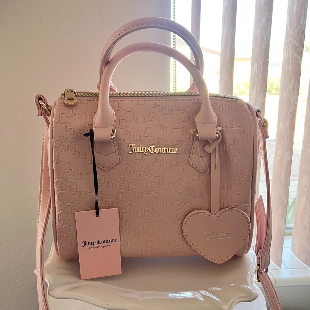 JUICY COUTURE Bag Bestseller Fame Crossbody Satchel purse - Pink Clay Deboss NWT